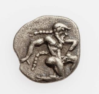 1 1/2 obols (?) of Thraco-Macedonian tribe or city with kneeling Silenos