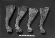 Four bed legs (wooden) S 14-3-32 (2) (=MFA 20.1390a-b), 14-3-17, 14-3-16