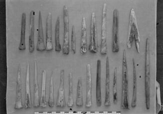 Bone awls, threaders, etc. 14-3-111, 14-3-660 (no), 14-3-607 (2), 13-12-684 (3), 13-12-650 (3),…