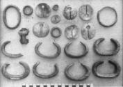 Kerma, Cemetery KN: ivory rings, wristlets, earrings and amulets: KN 83 (16-4-1161, MFA), 95 (1…