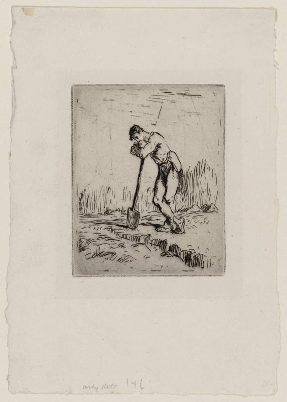 Man Leaning on a Spade