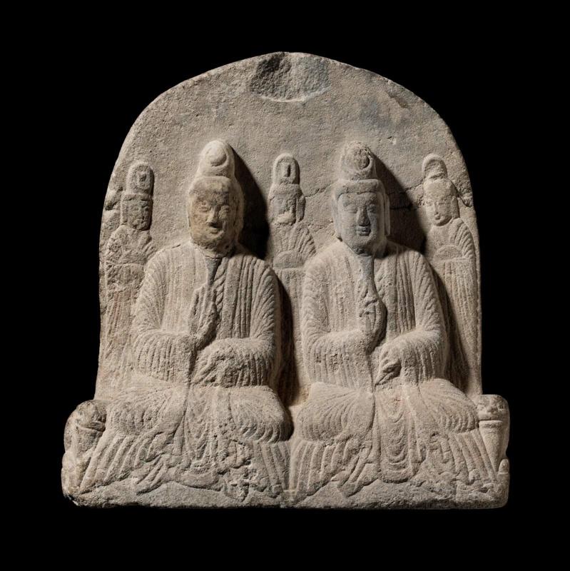 Votive offering of two seated figures and attendants