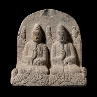 Votive offering of two seated figures and attendants