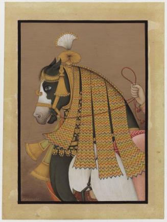 Horse with gold head dress