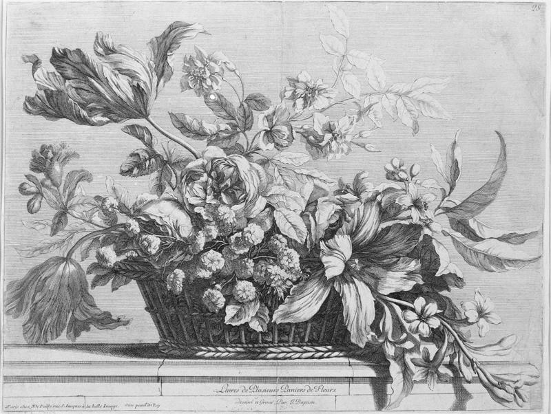 Basket of Flowers (Plate 1 of Les Grandes Corbeilles en Largeur)