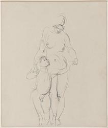 Standing Nude Mother and Child