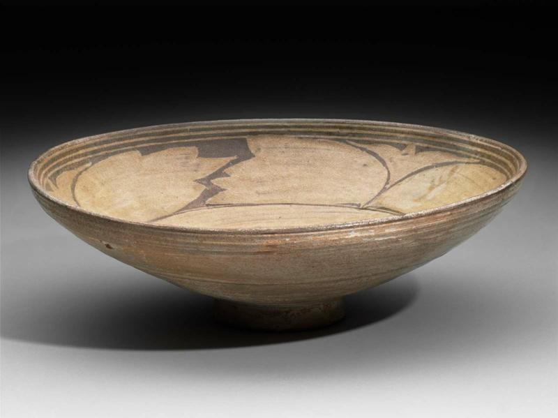 Dish with leaf design