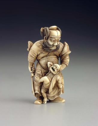 Netsuke of Shôki and Demon