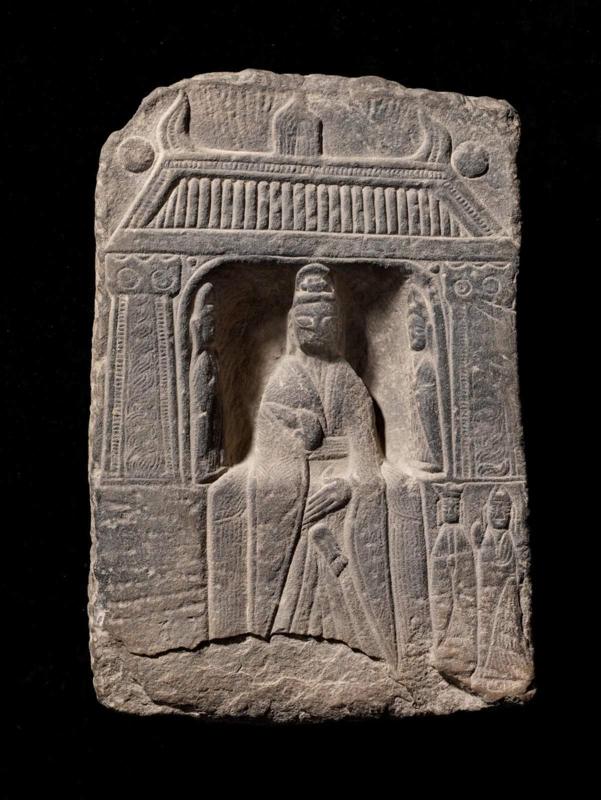 Votive offering of Tian Zun and two attendants in a niche