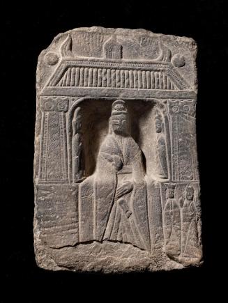 Votive offering of Tian Zun and two attendants in a niche