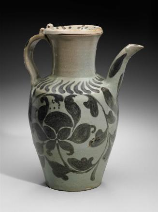 Wide-necked ewer with lid