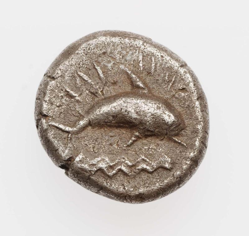 1/2 shekel of Tyre with dolphin