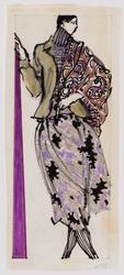 Female model in long pink gown