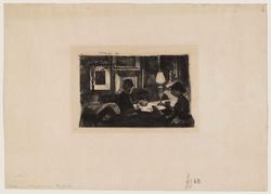 Drawing room by lamplight