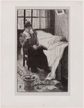 At the bedside of the sick woman