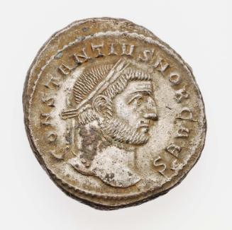 Follis with bust of Constantius I Chlorus, struck under Diocletian and Maximian I Herculius