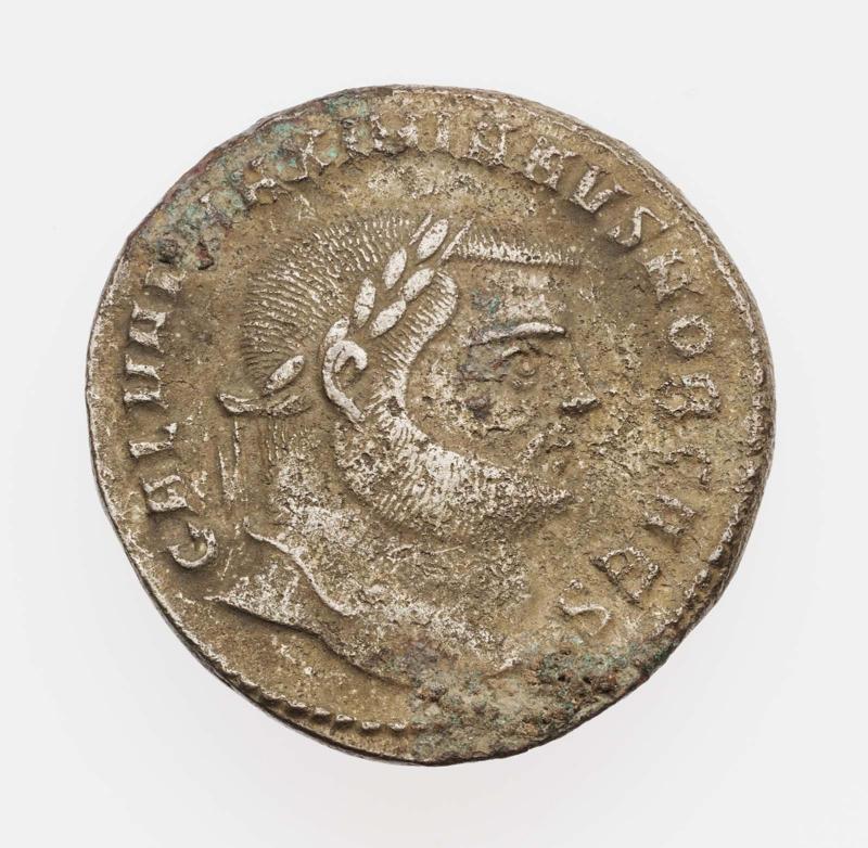 Follis with bust of Galerius, struck under Diocletian and Maximian I Herculius