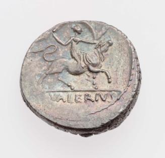 Denarius with head of Apollo, struck under L. Valerius Acisculus