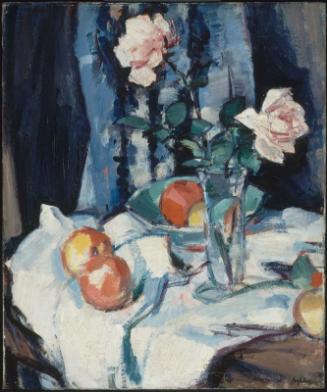 Still Life with Roses in a Glass Vase