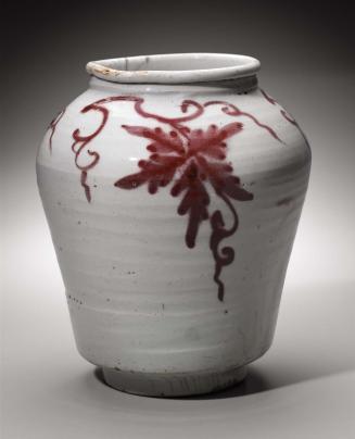 Jar with painted grapevine