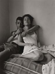 Untitled, [Young Couple Sitting on Bed Embracing], from East 100th Street series