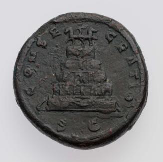 Sestertius with bust of Divus Valerian II, struck under Valerian I and Gallienus