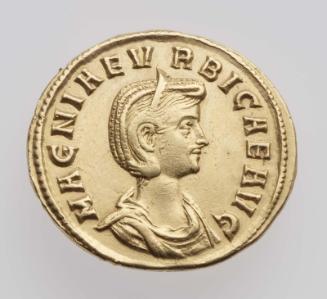 Aureus with bust of Magnia Urbica, struck under Carinus
