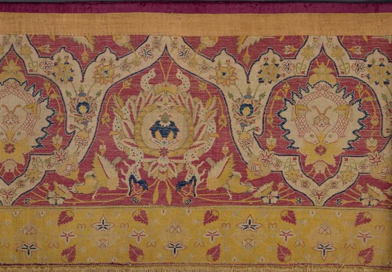 Border fragment of a silk carpet