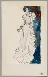 Princess Napoleon in lace and organdy dress with silk flowers