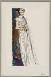 Louise Rouet, wife of head of Dior, in Dior gown