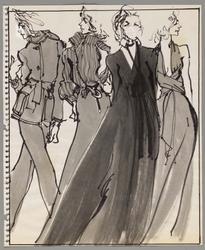 Lauren Bacall (four  times) in different Halston outfits