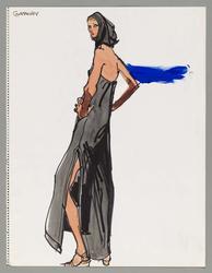 Female model in African-inspired dress with hood