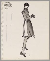 Female model in Navy coat