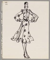 Female model in #43 - print dress