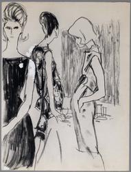 Three female socialites at a party at Le Club