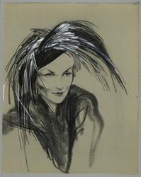 Carole Lombard with big feathered hat