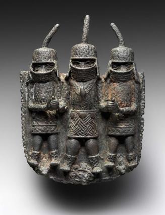 Pendant showing an Oba (King) and two dignitaries