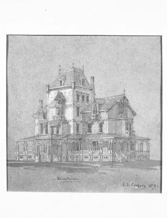 Elevation with Tower and Mansard Roof