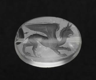 Scaraboid gem with a griffin