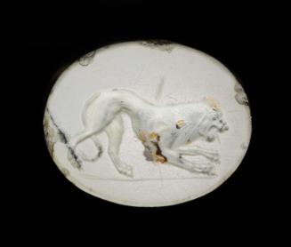 Scaraboid gem with a lion