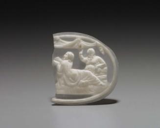 Cameo with Papposilenus and a woman reclining