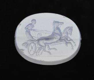 Scaraboid gem with a two-horse chariot
