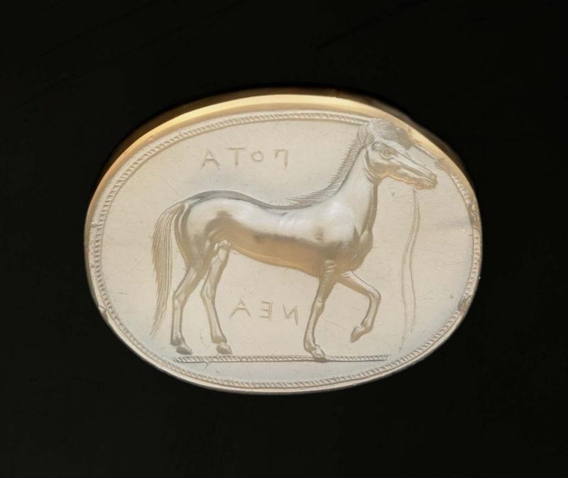 Scaraboid gem with a horse