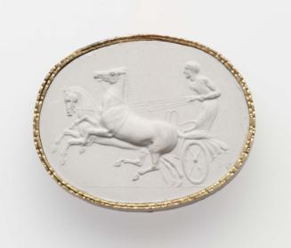 Scaraboid gem with a two-horse chariot