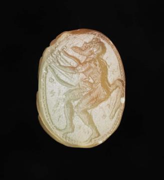 Scarab with a satyr tuning his lyre