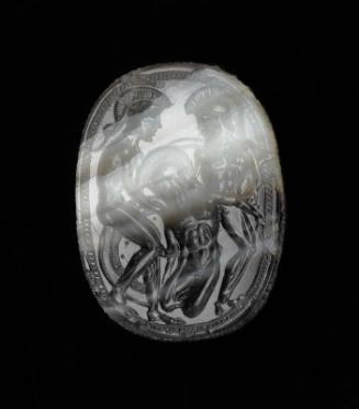 Scarab with two warriors supporting a wounded comrade