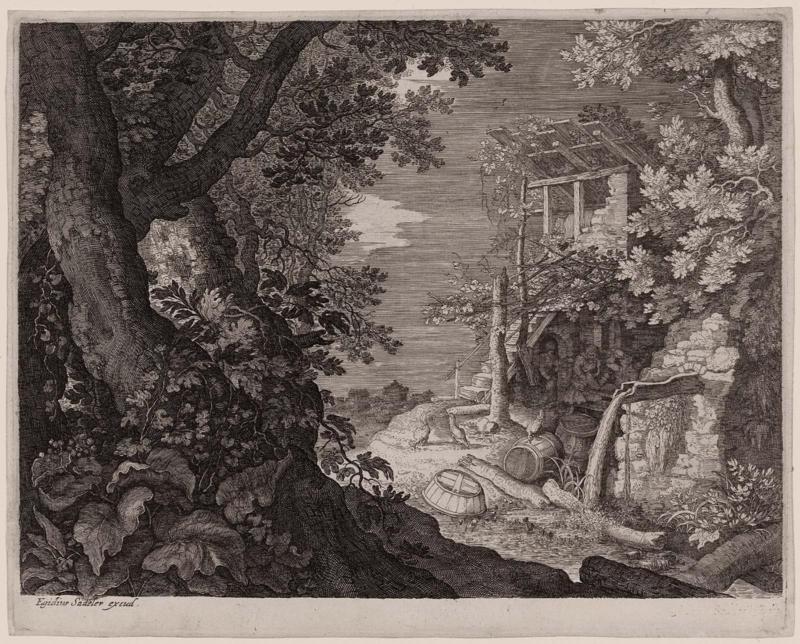 Three Men Drinking near the Staircase of a House