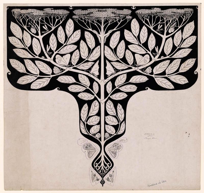 Working proof for an embossed panel or book cover