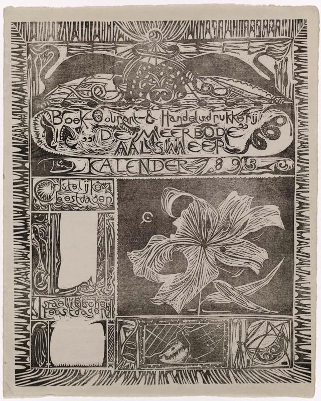 1893 Calendar Page for the Journal "De Meerbode" (Messenger from the Sea)