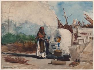 Native Woman Cooking, Bahamas